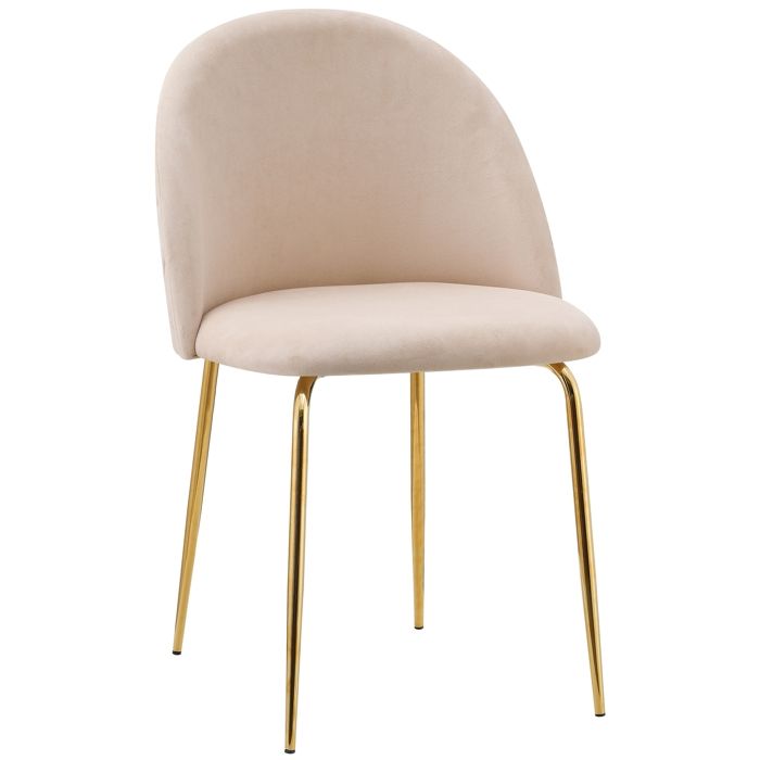 Chaise Fargo Gold Velvet Beige Velvet