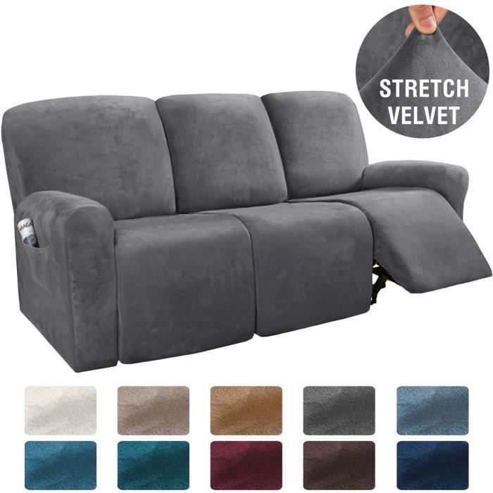 Fauteuil Relax Housse en Velours Extensible Housse De Fauteuil Relax pour 3 Canap Coussin Housse Doux Protecteur d HOUSSE DE CANAPE