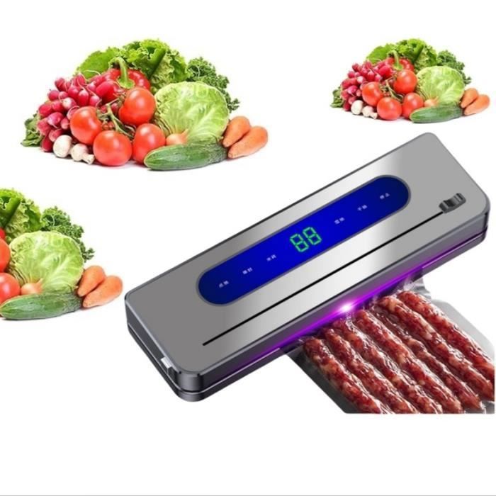 Machine à Emballer Sous Vide LEKEFETO Compacte Avec 20 Sacs - Écran Tactile Étanche, Soudage 25 Cm, Idéale Pour Aliments (Noir)