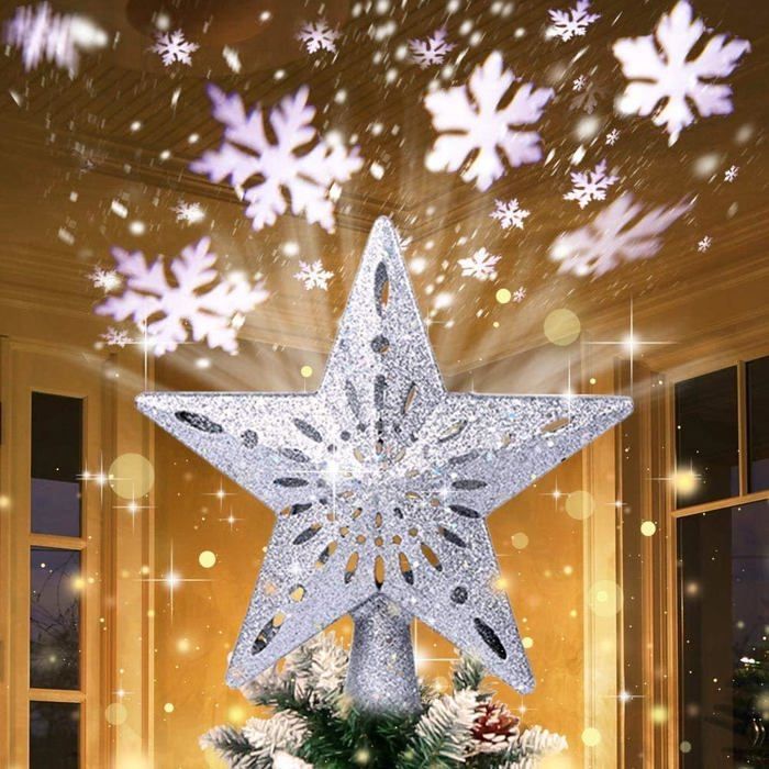 Cime De Sapin De Noël Rotative – Avec Père Noël, Bonhomme De Neige, Lumières LED Et Musique – Décor Festif Pour Arbre