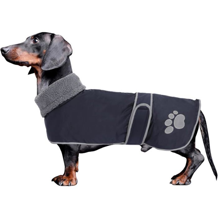 Comparer les prix de Manteau imperméable pour chien - VETOBIOL - Réglable - Doublure en polaire - Trou pour harnais - Bleu marine