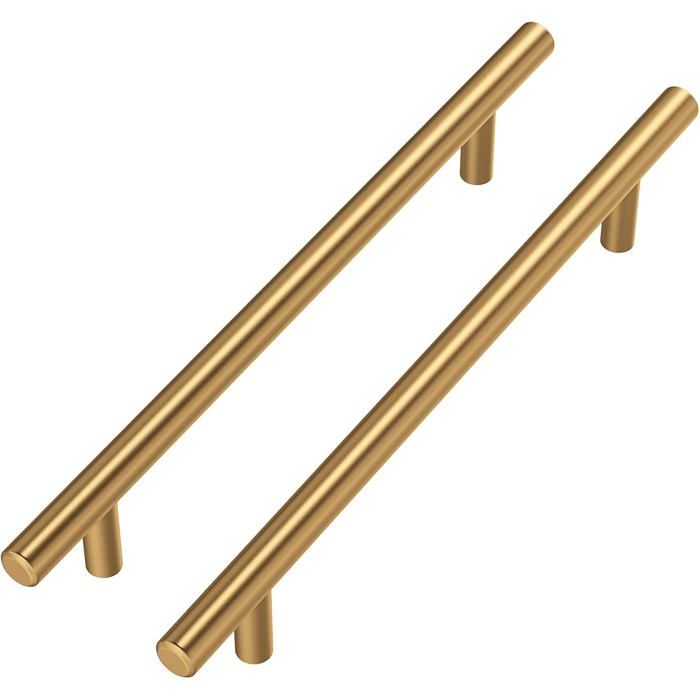 Poignée barre - GOLDENWARM - 224 mm (entraxe 160 mm) - Inox brossé doré - Livrée avec vis