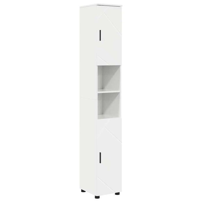 Armoire de salle de bain haute - vidaXL - Blanc brillant - 30x35x192 cm - Bois dingénierie - 2 portes