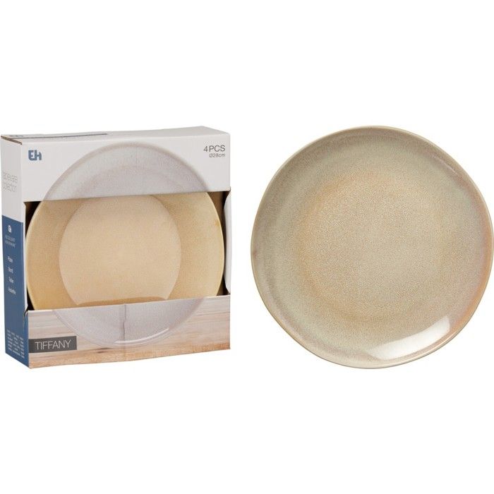 Assiette creuse set de 4 pcs diamètre 28 cm beige - EXCELLENT HOUSEWARE