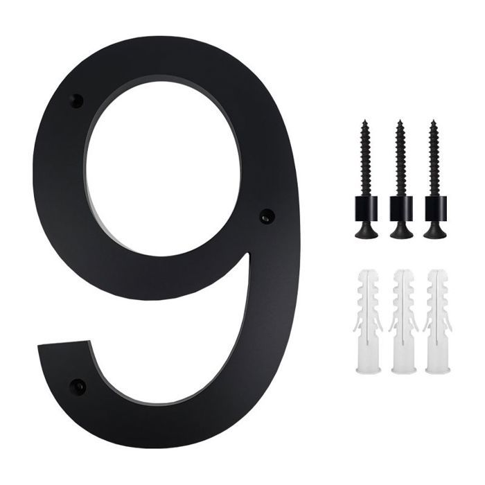 Plaque numéro maison 10 noire en zinc – design moderne élégante et durable
