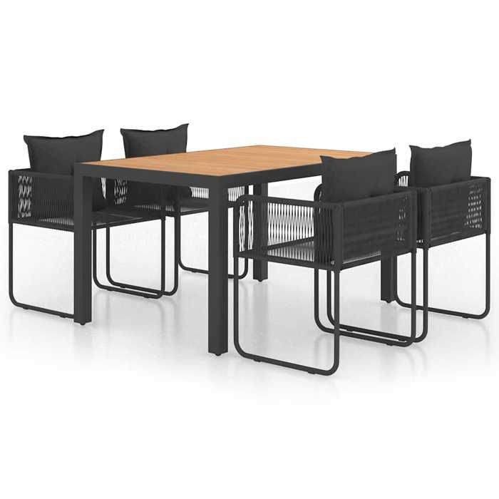 Maison Exclusive - Ensemble à manger de jardin 5pcs PVC résine tressée noir marron