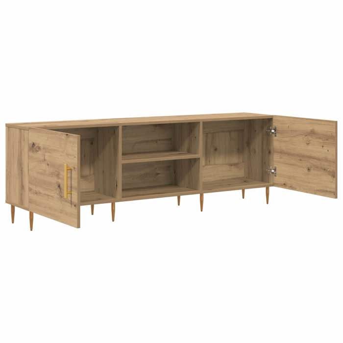 Meuble TV chêne artisanal 150 x 30 x 50 cm Bois dingénierie_2 ans garantie_80945