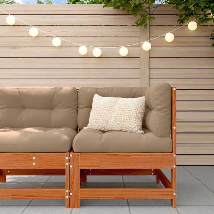 Marron Canapé dangle de jardin Pin massif Brun Ciré - Siège de balcon LV67884