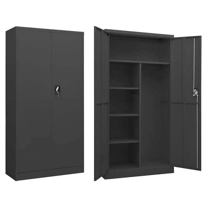 Anthracite Armoire à casiers Anthracite 90x40x180 cm Acier - Meuble Rangement LV29886