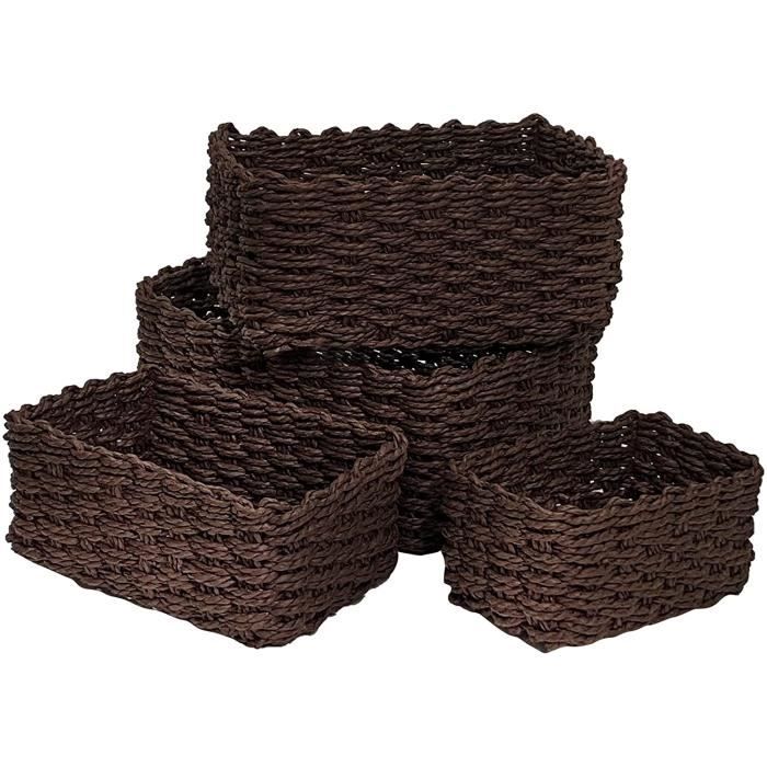 Panier Osier Rangement Salle De Bain Corbeille Enfant Jaune En Papier Bio Ecologique Lot De 4 Pour Jouets Cd Cosmetiquelanges 92536985