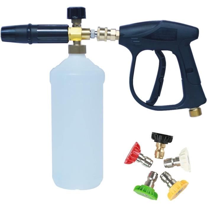 Pistolet à Mousse M Mingle 4000 PSI Pour Nettoyeur Haute Pression - Canon à Mousse 1L Avec 5 Embouts