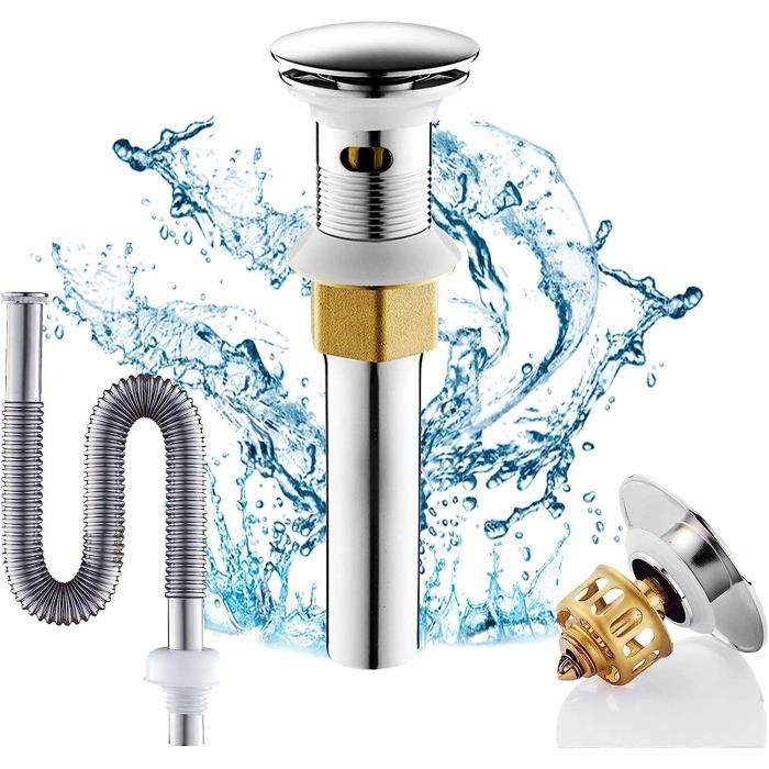 Bonde De Lavabo and Tuyau D'évacuation Flexible Set Universel Pop Up ...