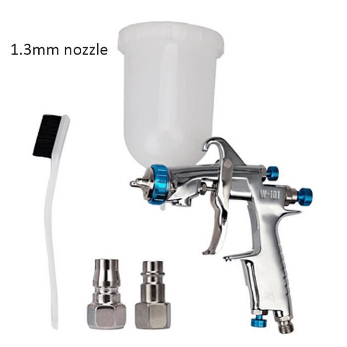 Pistolet à Peinture Pneumatique HVLP BSD | Buse 0,5mm - Réservoir Gravité 200ml | Idéal Retouches Et Petites Surfaces | Raccord 1/4"
