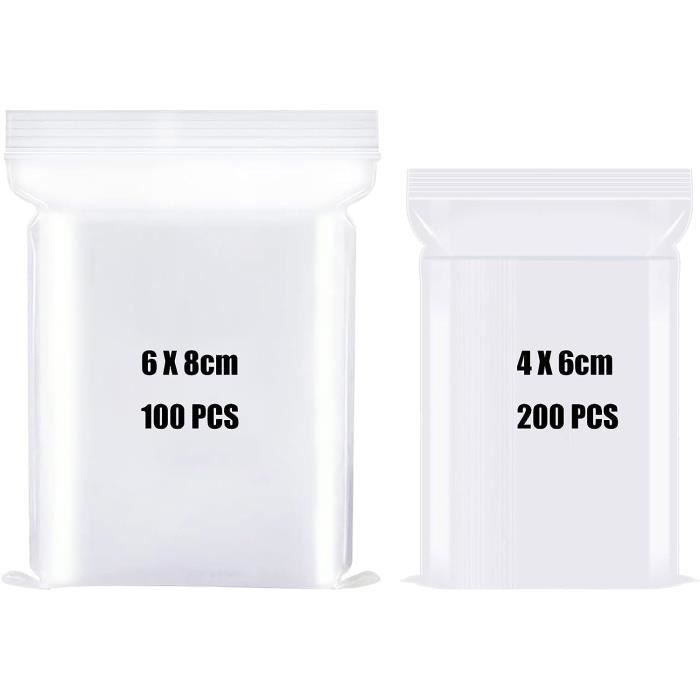 200 Pièces Pochon Plastique Sachet Zip Sachets Plastiques Refermables - Foto 7