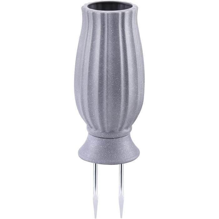 Weewooday Lanterne Solaire Tombe LED Rouge + Cœur Ardoise Gravé – Décoration Funéraire Mémorial éternel
