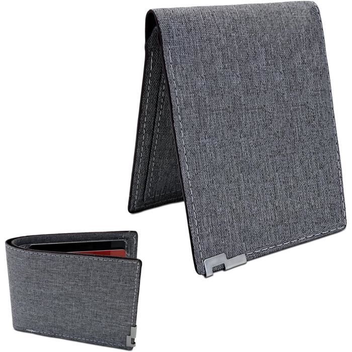 DODENSHA MagSnap Portefeuille fin pour homme avec compartiment XL pour 10 pièces de monnaie I Étui pour cartes de crédit Portefeuille homme pour 10 cartes I Fermeture magnétique Portefeuille pour