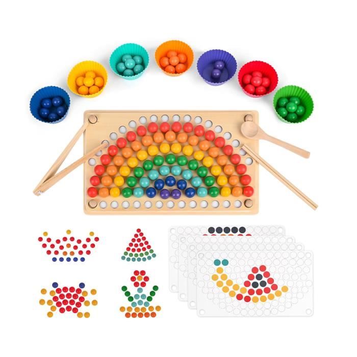 Jouets en Bois Jouets en Bois Pinces Perles Catégories Puzzles Jeux Éducatifs 3 4 Enfants De Plus De 5 Ans Préscolaire Cadeau-wj
