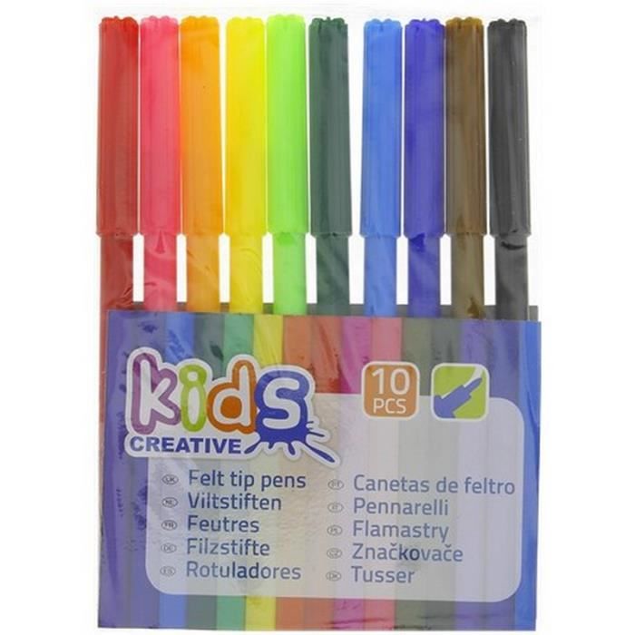 10 Crayons Feutre Couleur Coloriage Dessin Kids Creative Cdiscount Beaux Arts Et Loisirs Creatifs