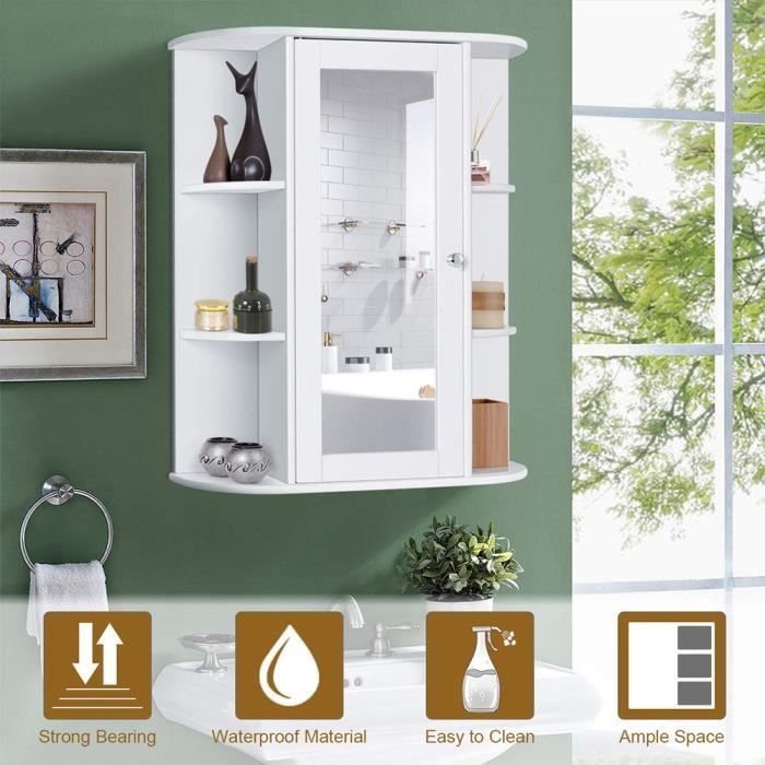 Armoire De Toilette Avec Miroir Pour Salle De Bain Armoire Murale