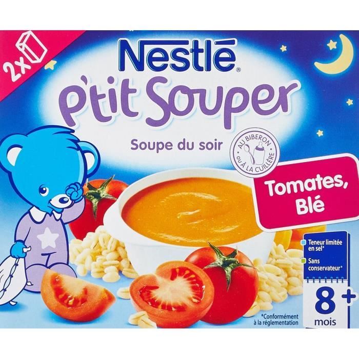 Nestle Bebe P Tit Souper Brique De La Tomates Ble Des 8 Mois 2 X 250 Ml Lot De 4 Cdiscount Puericulture Eveil Bebe