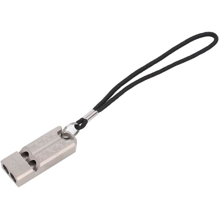 Sifflet De Survie En Titane – Double Tube, Son Puissant, Pour Randonnée, Sauvetage, Sécurité