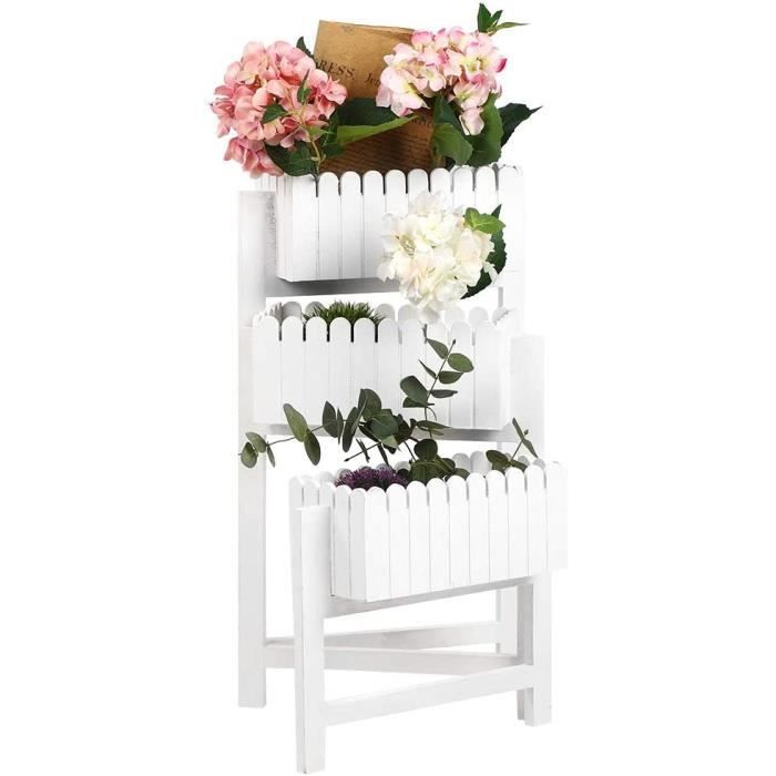 Relaxdays Étagère Plantes Escalier Bois Sapin – 7 Niveaux, Style Rustique Nature, Support Pot Fleurs Intérieur Salon & Jardin D’Hiver