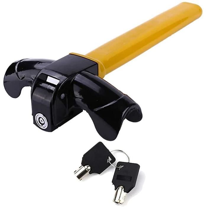 Antivol Volant Voiture – Bloque-Volant Avec Câble Acier + 2 Clés – Sécurité Renforcée SUV, Camion, Fourgon – Noir