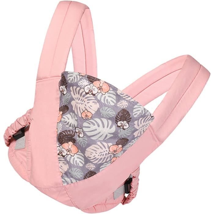 Porte-B?�b?� ?? Double ??paule - Sac ?? Dos en Coton Respirant pour Enfant - Multifonctionnel - Rose 