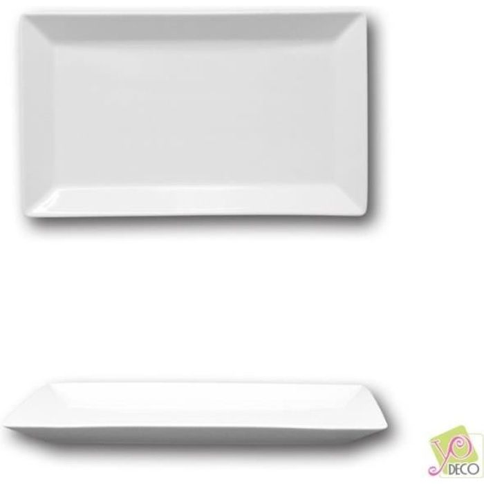 ASSIETTE PLATE RECTANGULAIRE BLANC PORCELAINE 12,5X24 CM CLUB REVOL 33332125 3006494 Produit