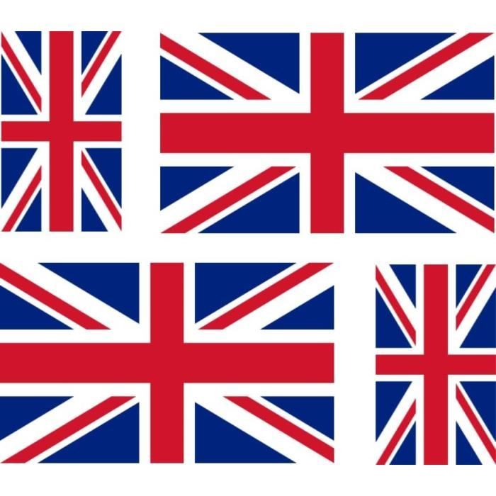 4 autocollant sticker voiture drapeau uk anglais