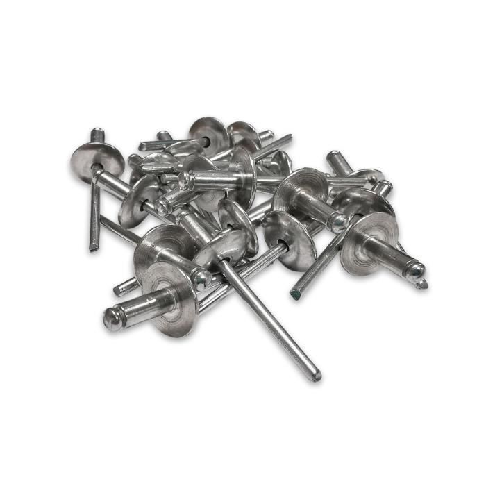 Rivets aveugles - ALU - 4.8 x 12 mm - Tête large - 250 pièces - Charge ...