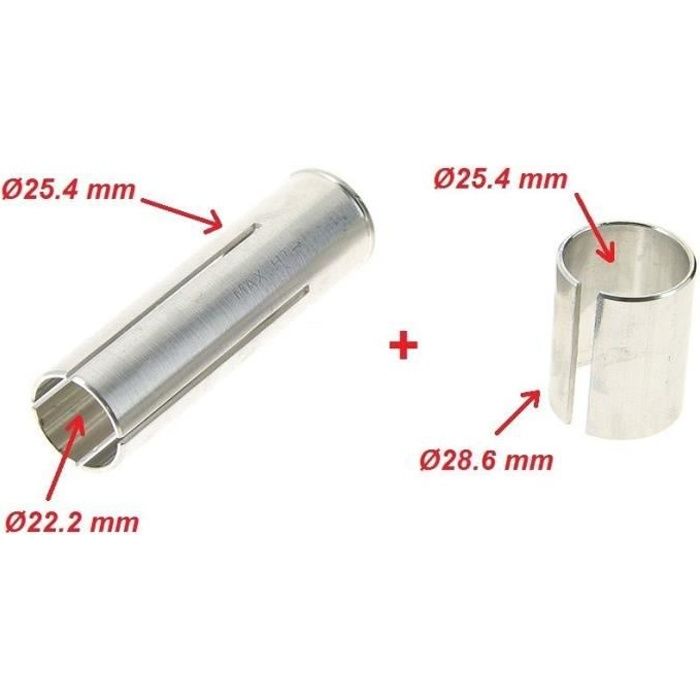 KIT DE 2 BAGUES REDUCTEUR ADAPTATEUR POTENCE 22.2 25.4 28.6 MM PLONGEUR VELO 1\