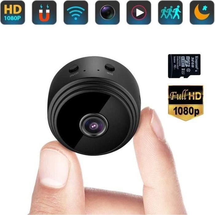 Mini Camera Espion sans fil WiFi Cam Cachée 1080P Vision Nocturne Détection  de Mouvement mini camera surveillance de Sécurité Enregistreur Vidéo