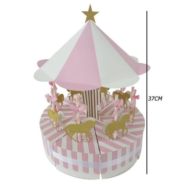 Boite a bonbons dragées en carrousel pour fêtes mariage  anniversaire 
