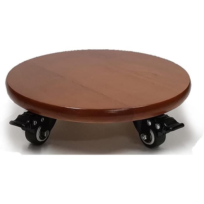 MOTTK Chariot Plantes Bois 50×50 Cm – Roues 360° Verrouillables – Intérieur & Extérieur