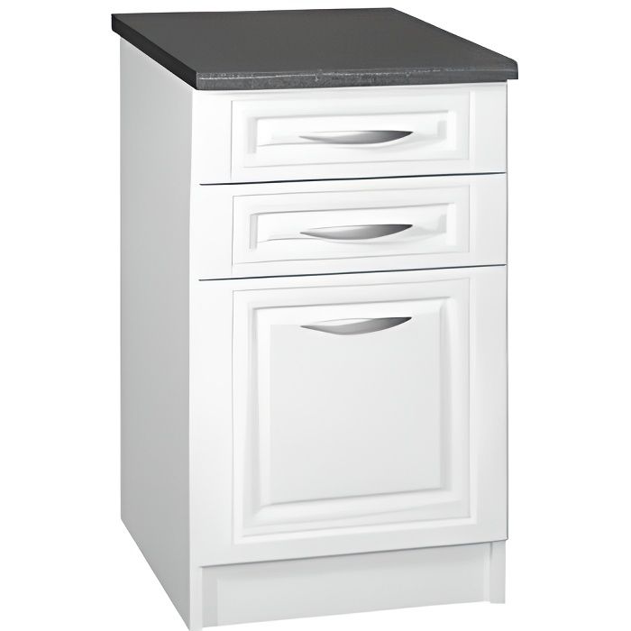 Meuble cuisine bas 60 cm 3 tiroirs DINA blanc - Cdiscount Maison
