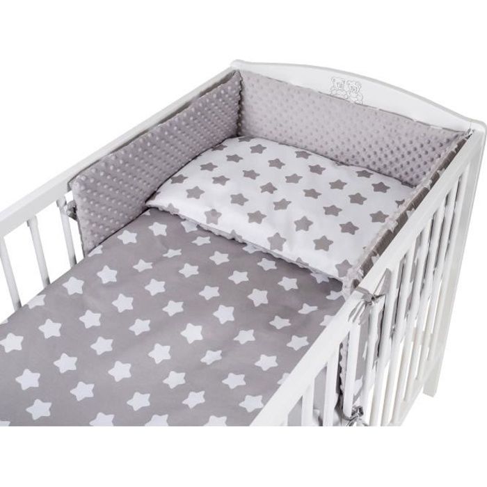 Tomi Parure Pour Lit Bebe 60x1 Cm Minky Etoiles Gris Housse De Couette Taie D Oreiller Tour De Lit Achat Vente Parure De Lit Bebe Cdiscount