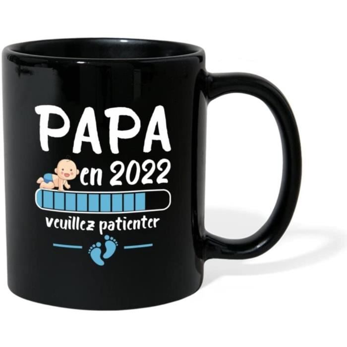Futur Papa En 22 Veuillez Patienter Idee De Cadeau Tasse Mug Noir Cdiscount Puericulture Eveil Bebe