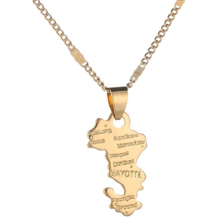 Pendentif carte Mayotte Plaqué Or Pendentif carte Mayotte Plaqué Or