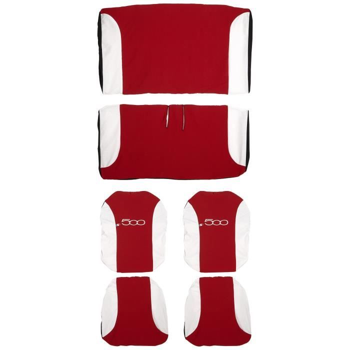 Lupex Shop 500 _ R. Bi Housses de sièges Bicolores, Rouge-Blanc