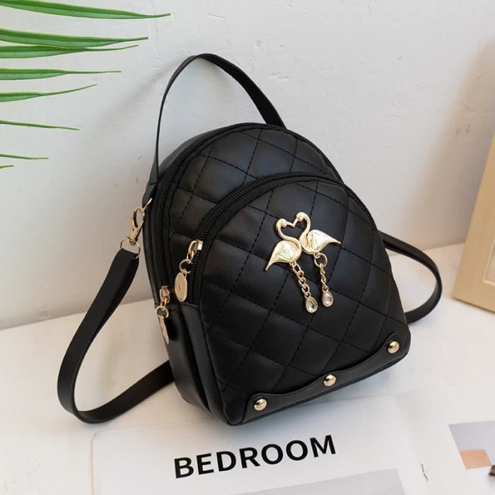 Noir Mini sacs a dos en cuir PU pour femmes decontractes de luxe pour telephone multifonction pour l e Cdiscount Bagagerie Maroquinerie
