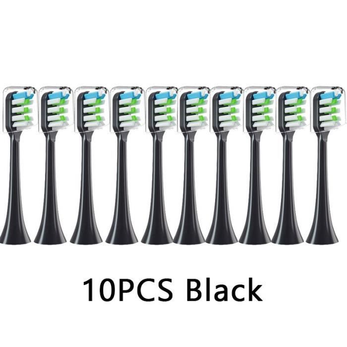 Com-four 3 Têtes De Brosse De Rechange Pour Brosses De Toilette - Têtes Noires 85mm, Économiques Et Durables