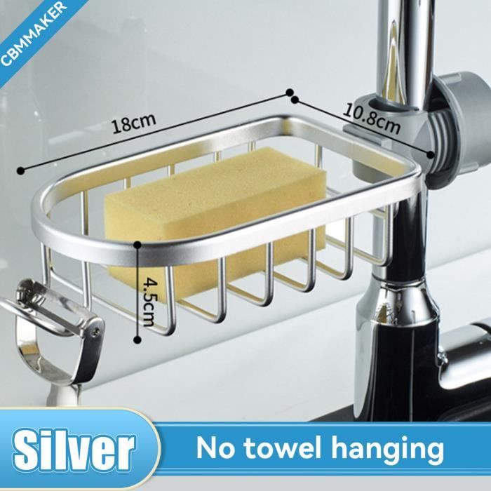 Porte-éponge en acier inoxydable pour évier de cuisine, antirouille, double porte-savon suspendu