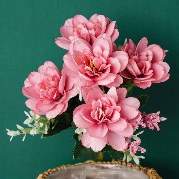 Rose profond - Bouquet d'orchidées artificielles en soie blanche, fausses  fleurs de thé Lotus, pour la maison - Cdiscount Maison
