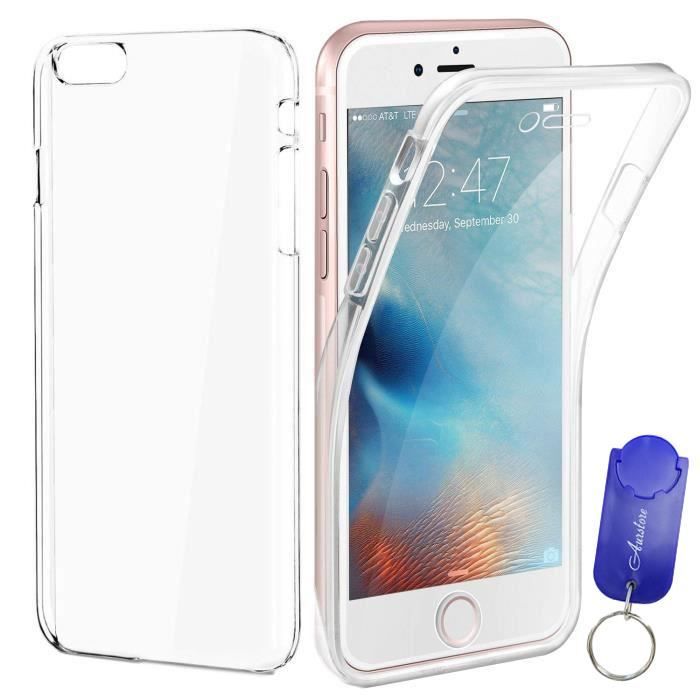 AURSTORE Coque Compatible Avec IPhone 11 (6,1"),à Protection Intérale Avant Arrière En Rigide Transparente, Housse Etui Tactile 360 Degré Case Antichoc (Bleu