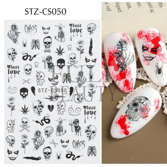 Stickers Autocollants Halloween Pour Nail Art Et Scrapbooking - Accessoire Ongles Créatif