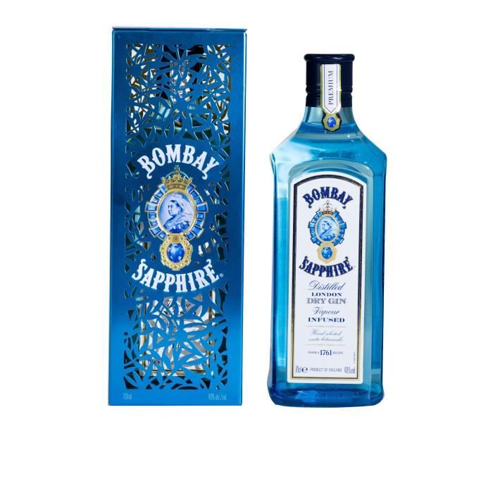 Gin Bombay Sapphire dry 40 70cl + COFFRET La cave Cdiscount