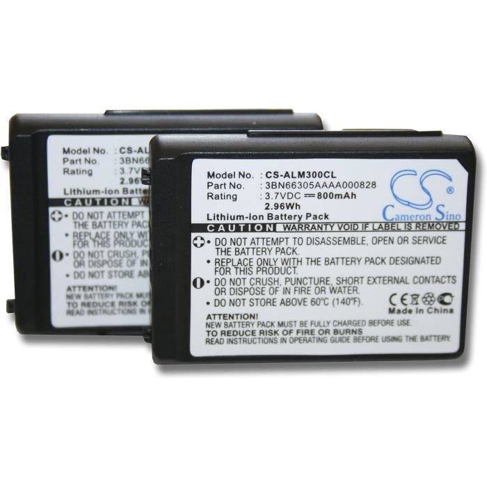 Lot De 2 Batteries 800Mah Pour Téléphone Fixe Sans Fil Alcatel Mobile