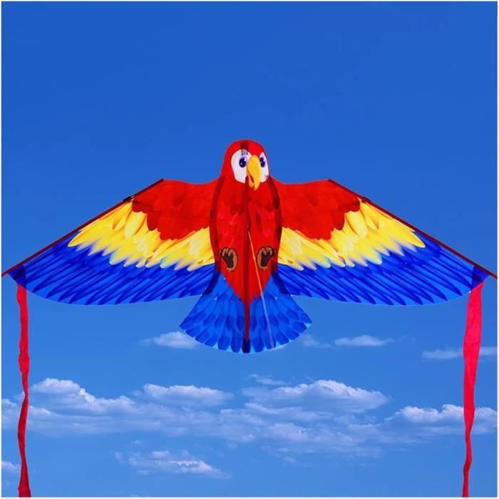 Cerf-Volant Perroquet Géant 53x38 Pouces Pour Enfants Et Adultes - Kit Complet Avec Longue Queue