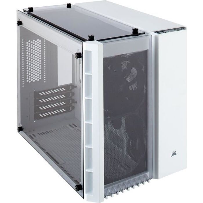 CORSAIR Boitier Micro ATX en verre trempe Crystal Series 280X Blanc CC 9011136 WW
